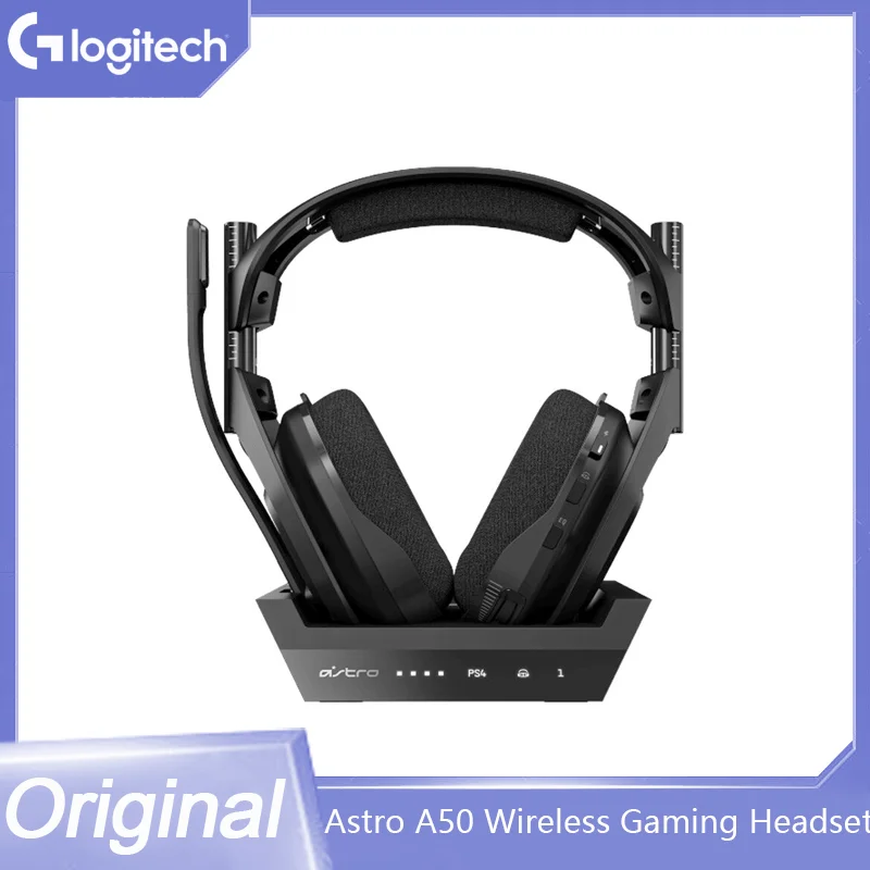 logitech headconjunto para jogos sem fio com console base astro a50 microfone fps esports ps4 pc 01