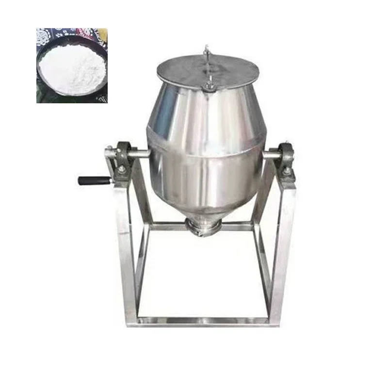 5L  Manual Rotary Drum Powder Mixer Nail Powder Mixing Machine 360 Degree