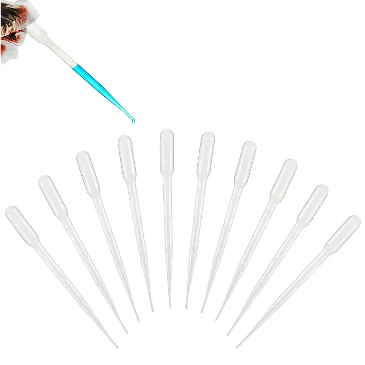 100Pcs/Lot Laboratory Pipette 1ml 2ml 3ml 5ml Plastic Disposable Graduated Container Liquid Dropper Equipment Straw Makeup Tools