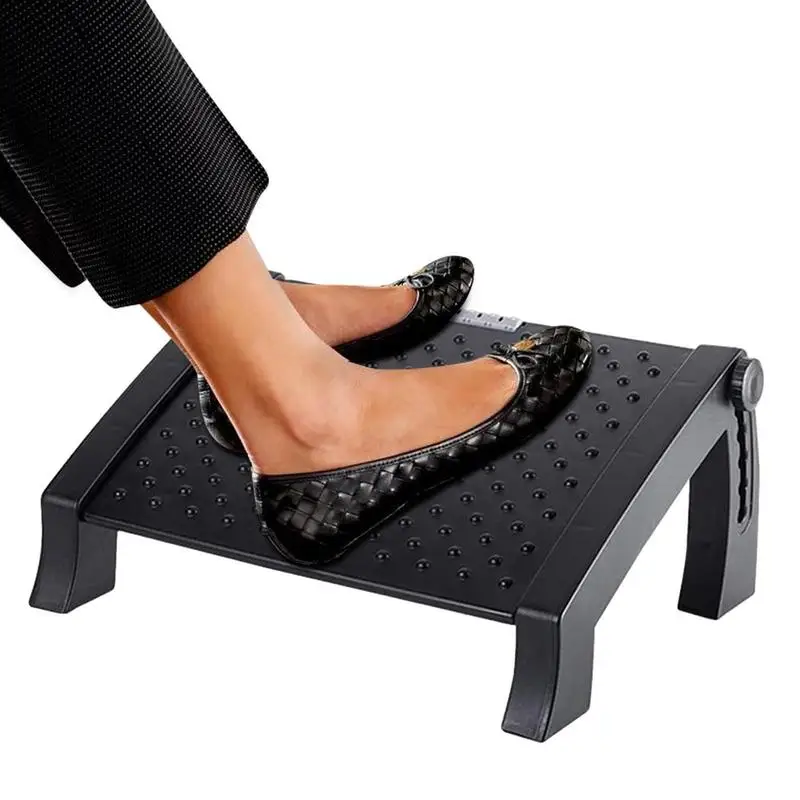 Adjustable Foot Stool Discomfort Relief foot massage footstool Under Desk Stable Structure Foot Support for Car Train Airplane