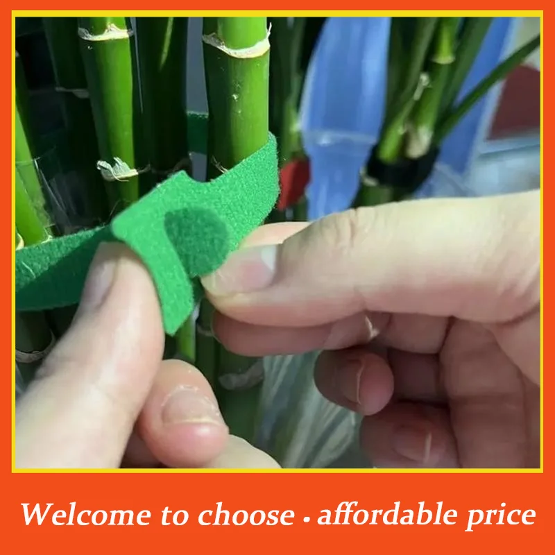 {}50/100/200pcs Reusable Adjustable Non-Slip Nylon Plant Ties With Hook And Loop Fasteners, Ideal For Gardening Applications