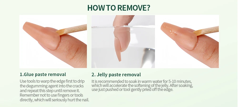 NAILPOP 140 Stück nackte natürliche Gelnägel, 14 Größen, vorgefärbtes weiches Gel, falsche Nagelspitzen, Soak Off-Acryl-Kunstnägel, Verlängerungen, Salon – Detail 14