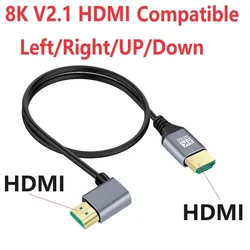 1m Left Right UP Down 8K HDMI-Compatible 2.1 Cable Cord Ultra High Speed HDR for HD TV Laptop Projector PS4 PS5 Extension Cable