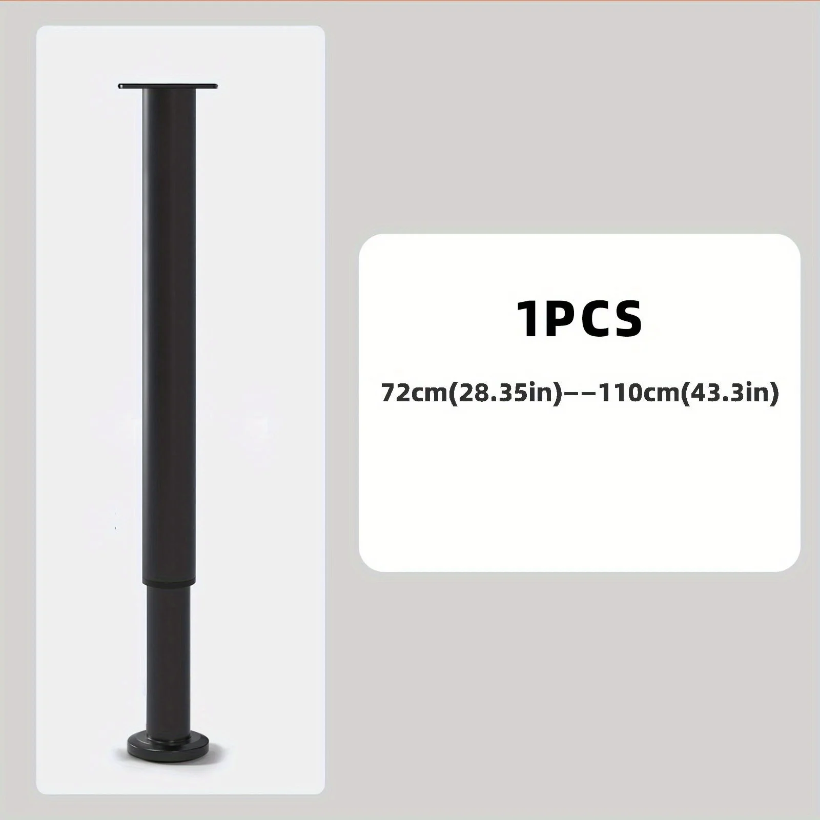 Sleek, Adjustable 72cm Metal Table Leg - Cylindrical Furniture Support for DIY Projects, Workbenches, Dining & Coffee Tables image 6