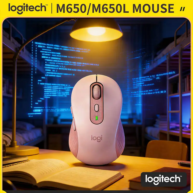 

Logitech M650/M650L Wireless Ergonomic Mouse - 90% Reduced Click Sound, Soft Thumb Rest, 10m Range, 24-Month Battery