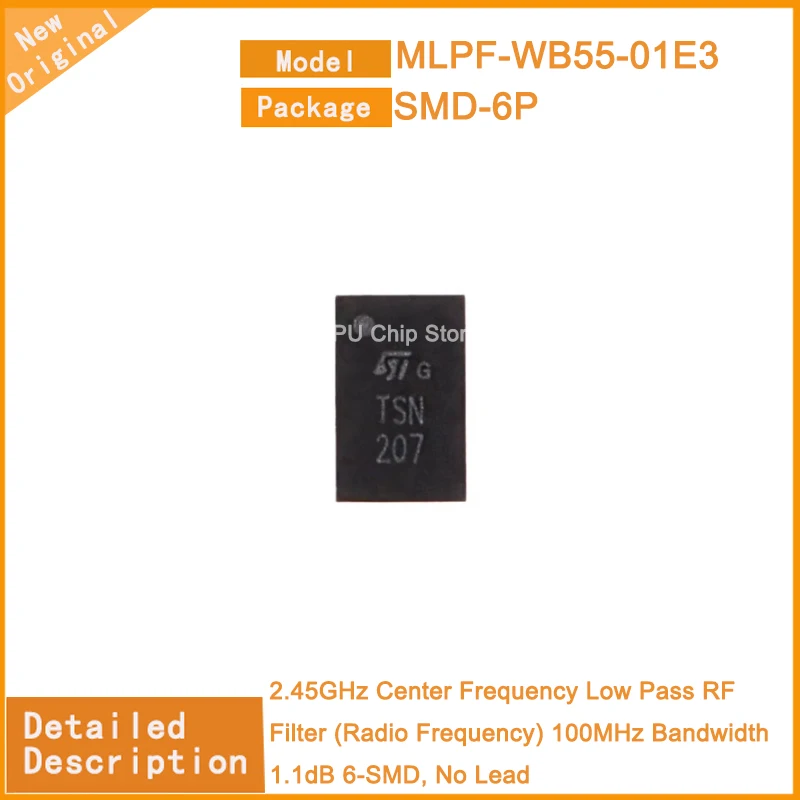 20Pcs/Lot  New Original  MLPF-WB55-01E3  MLPF-WB55 2.45GHz Center Frequency Low Pass RF Filter (Radio Frequency) 100MHz Bandwidt