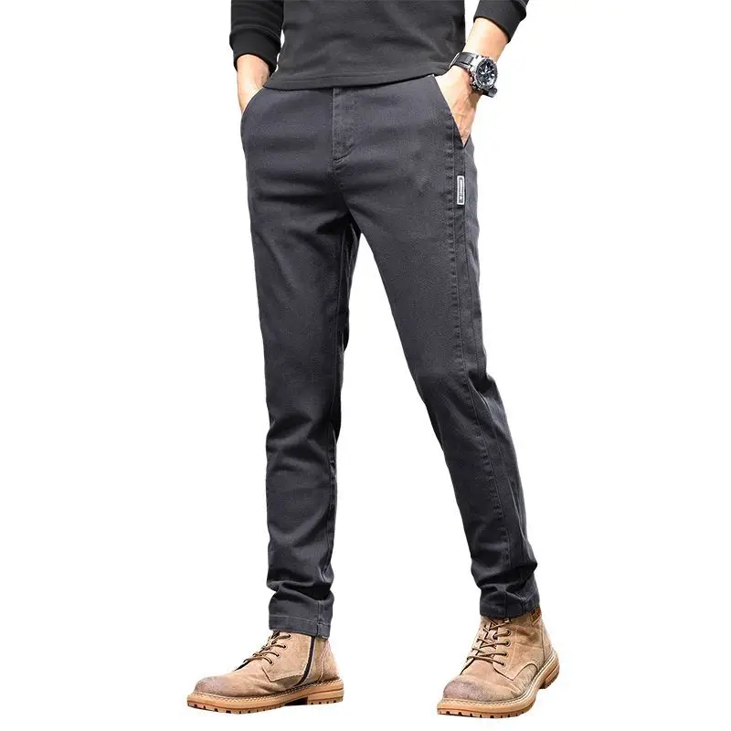 Autumn and Winter Men's All-matching Imitation Cattle Pants Plush Thickening Plush and Padded Casual Pants for Men