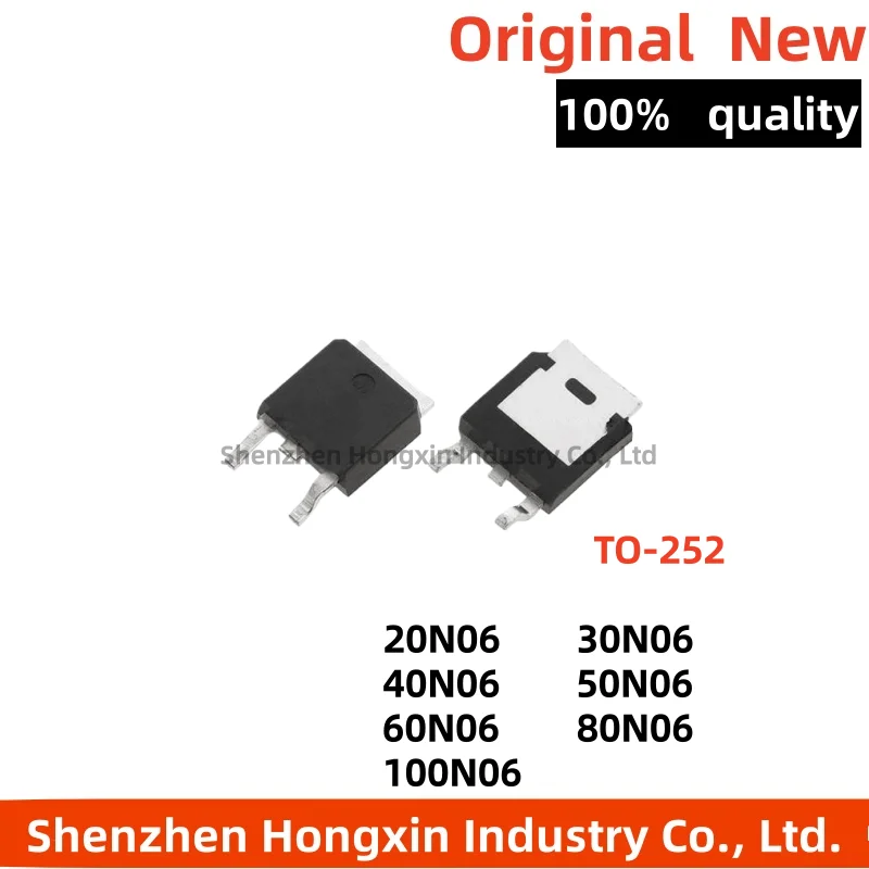 10 piezas de 20N06 30N06 50N06 60N06 80N06 100N06 60V transistor de efecto de campo parche TO-252 MOS transistor de efecto de campo 60V