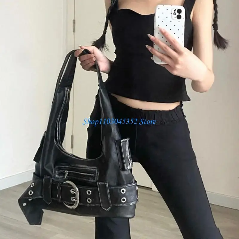 

A3PE Elegant Buckle Designs Shoulder Bag PU Underarm Bags For Shopping And Gatherings
