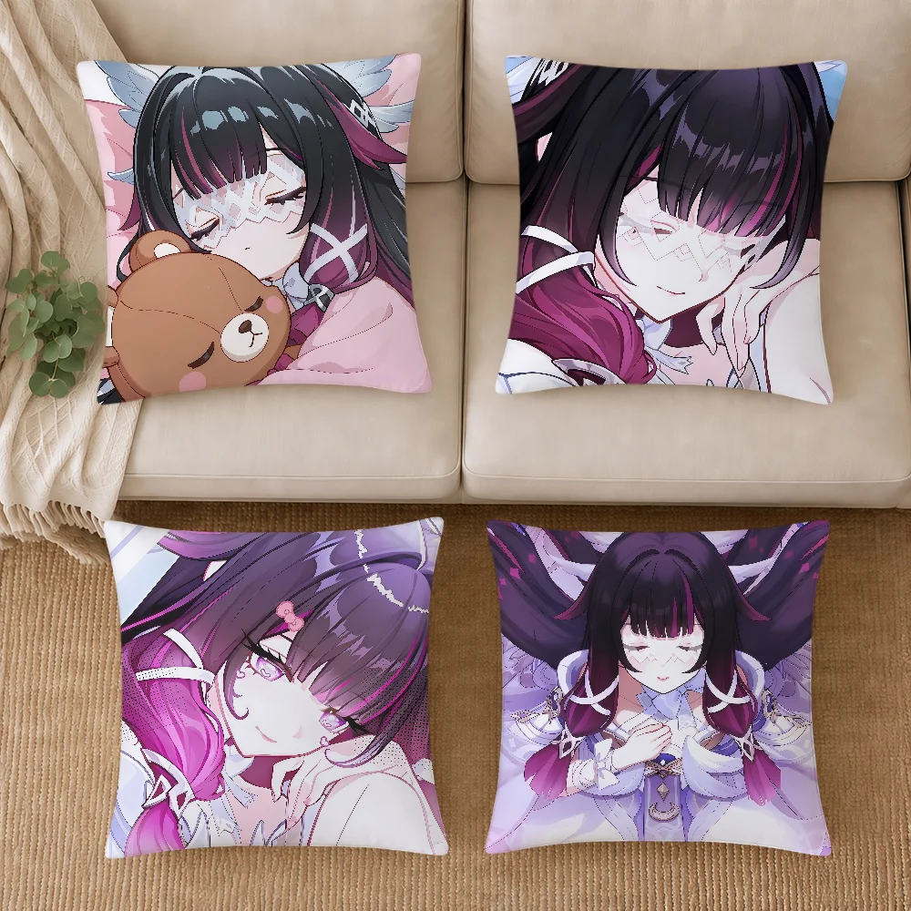 Columbina Genshin Impact Cute Cushion Cover Soft Pillowcase Double Sided Sofa Home Living Room Decor Bed Hogar Pillowcover Gift