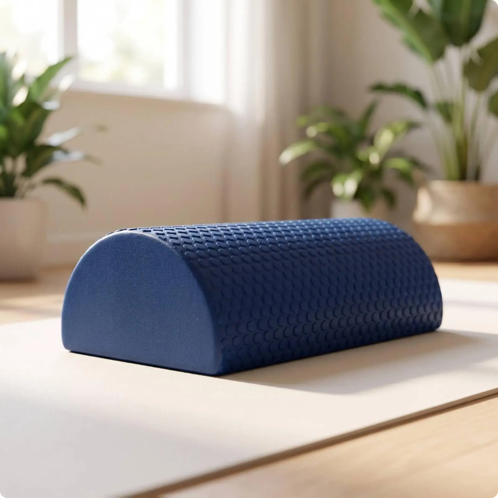 Textured EVA Half Foam Roller Semicircle Balance Block Yoga Pilates Tool for Spine Alignment and Rehab