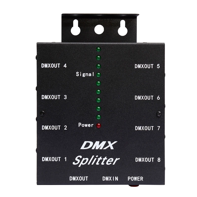 

DMX512 Spillter, 8 портов, изолированный 3-контактный оптический усилитель распределения для DJ Disco DMX сценическое освещение-ABJU