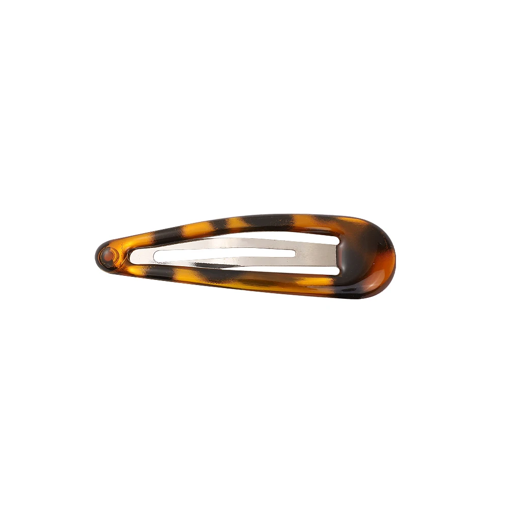 4 Stück 5,1 cm Leopardenmuster Basic Snap Mädchen Haartropfen Clips Leopardenfarbene Haarklemmennadeln Haarnadeln BB Haarspangen für Frauen und Mädchen – Detail 9