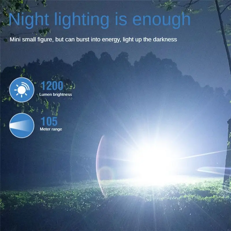 A67P-V15 LED Small Powerful Flashlight,10 Modes Mini Pocket Keychain Flashlight Rechargeable Portable Flashlight
