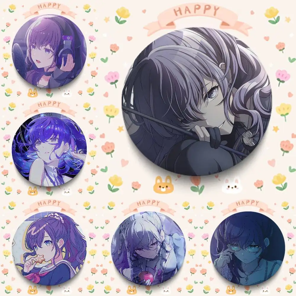 1pc Game Project SEKAI Kawaii Asahina Mafuyu Badges Button Round Creative Pin Brooch Badge Bag Decor Fans Collect Friends Gifts