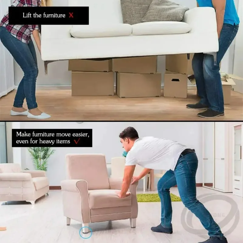 4Pcs 70mm Self-Adhesive Furniture Slider Pads Chair Table Leg Covers Floor Protector for Carpet Tile Hardwood Sofa