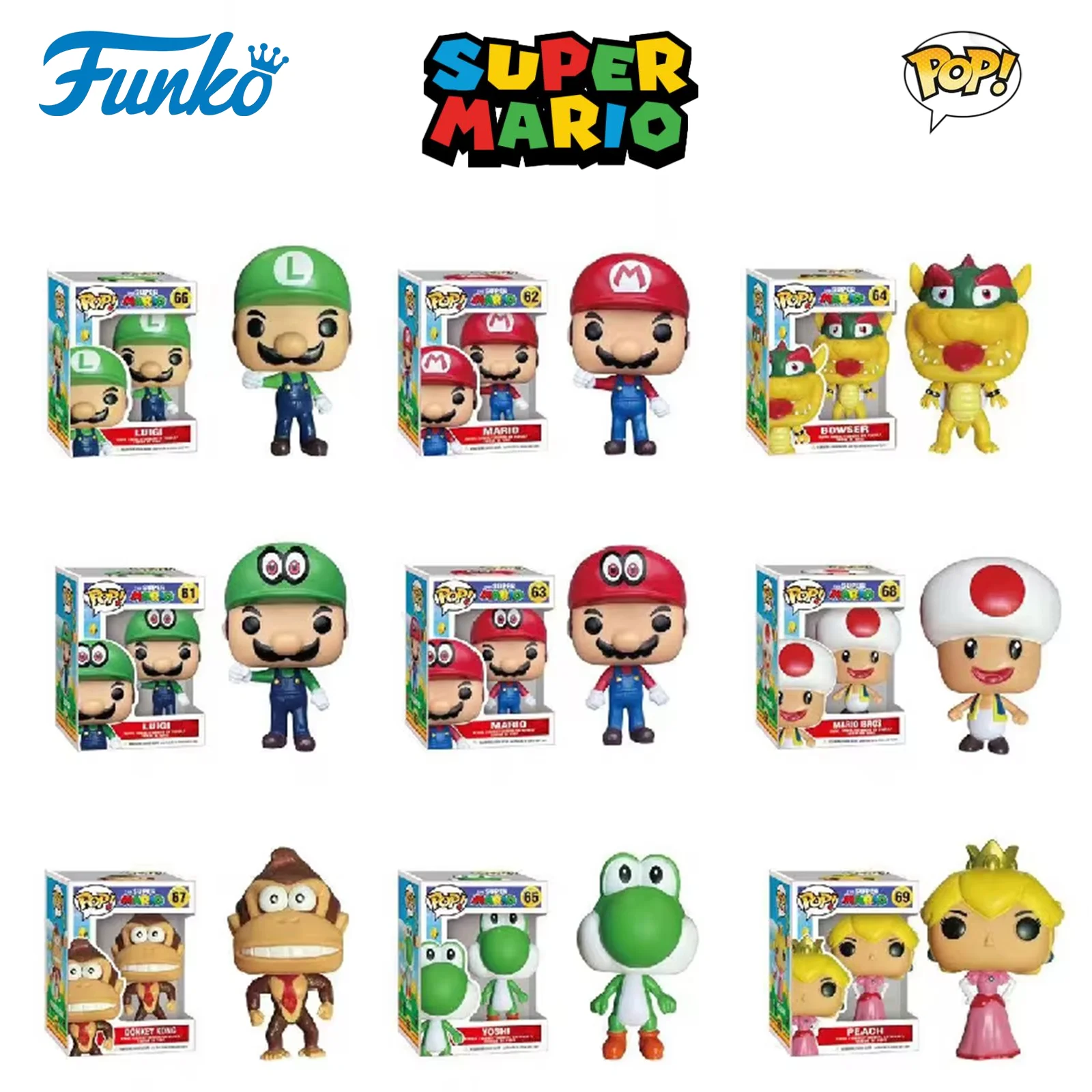 Funko Pop Game Super Mario Action Figures Luigi Biqi Princess Kuba Cartoon Pvc Toy Model Holiday Game Souvenirs Christmas Gifts