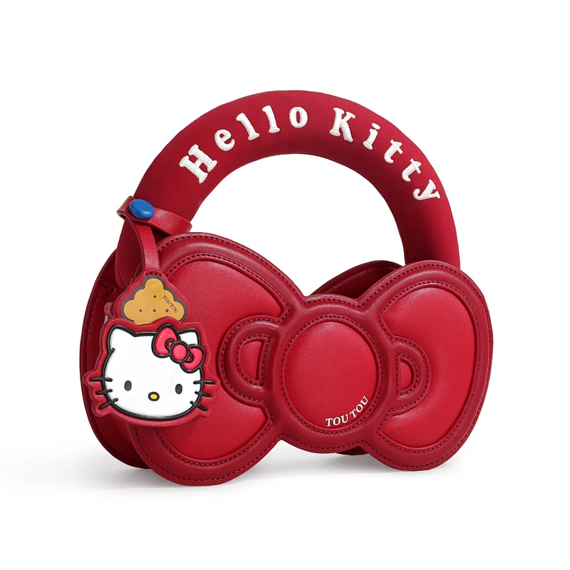 

Kawaii Hello Kitty bow-shaped handbag cartoon portable crossbody bag Sweet girl heart change mobile phone bag Holiday gift