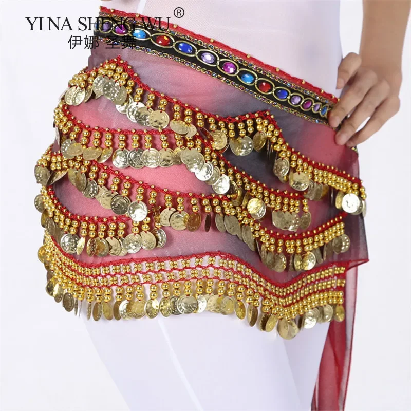 Buikdans Riem Kostuums Kwastje Munt Buikdans Hippe Sjaal voor Vrouwen Buikdansen Taille Keten Kleuren Hangende Munt Dans Riem