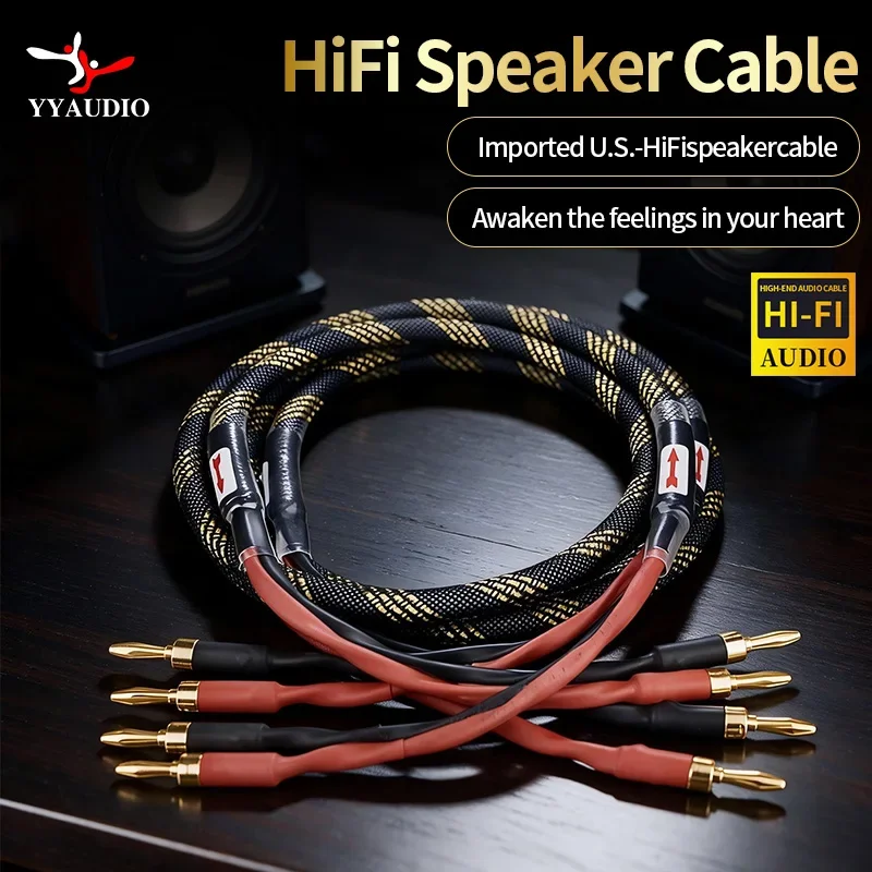 4 to 4 Banana Speaker Cable Canare 4S8 Audio Cable OFC Speaker Cable HI-FI High-end Amplifier Speaker Cable Banana Head Cable