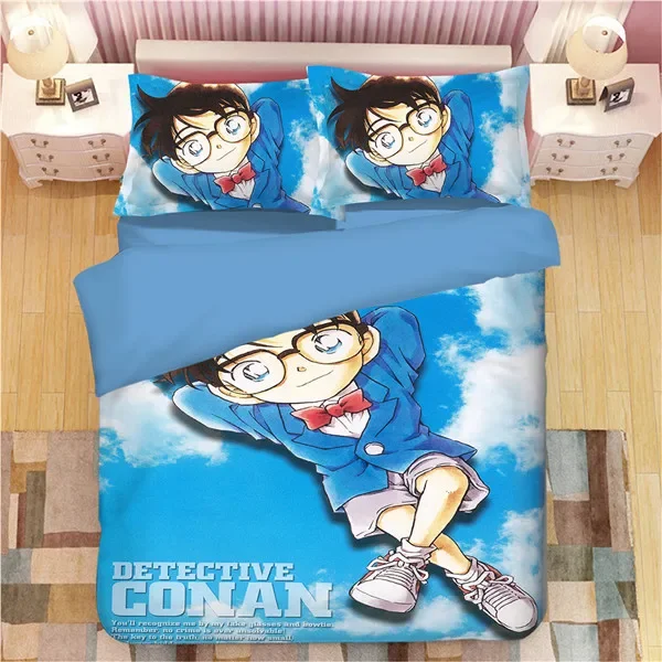 Detective Conan Bedding Anime New Cartoon Bedclothes Character Sets Twin Queen King Size Duvet Cover Pillowcase Home Textiles - Image 5
