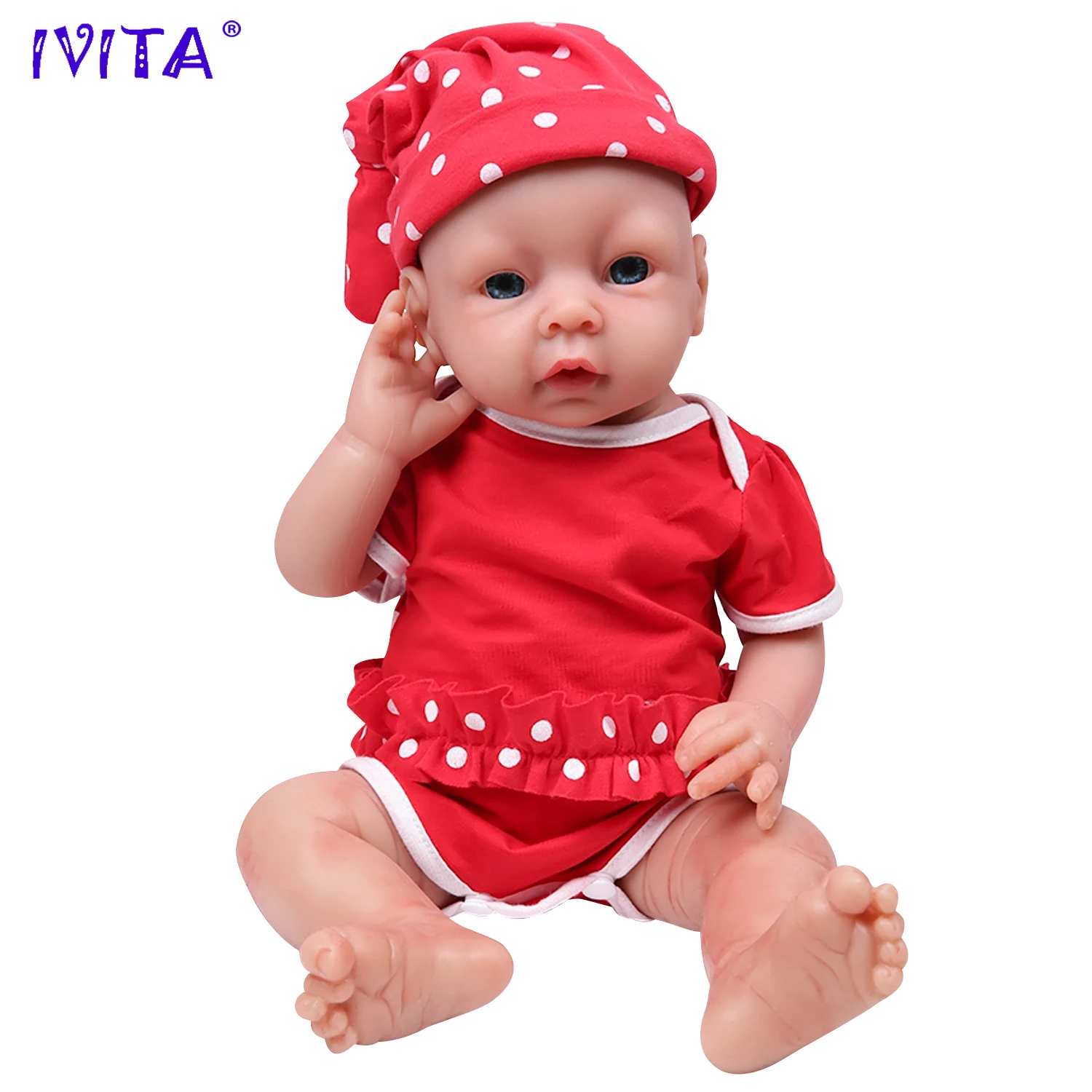 IVITA 100% Silicone Reborn Baby Dolls Painted Realistic Baby Doll Lifelike Newborn Wholesale Toys for Children Christmas Gift