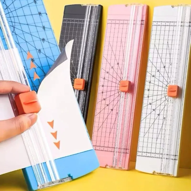 1PC A4 ペーパーカッタースライダー 定規付き安全保護スクラップブッキングツール オフィススクールクラフト、紙、クーポン、ラベル用