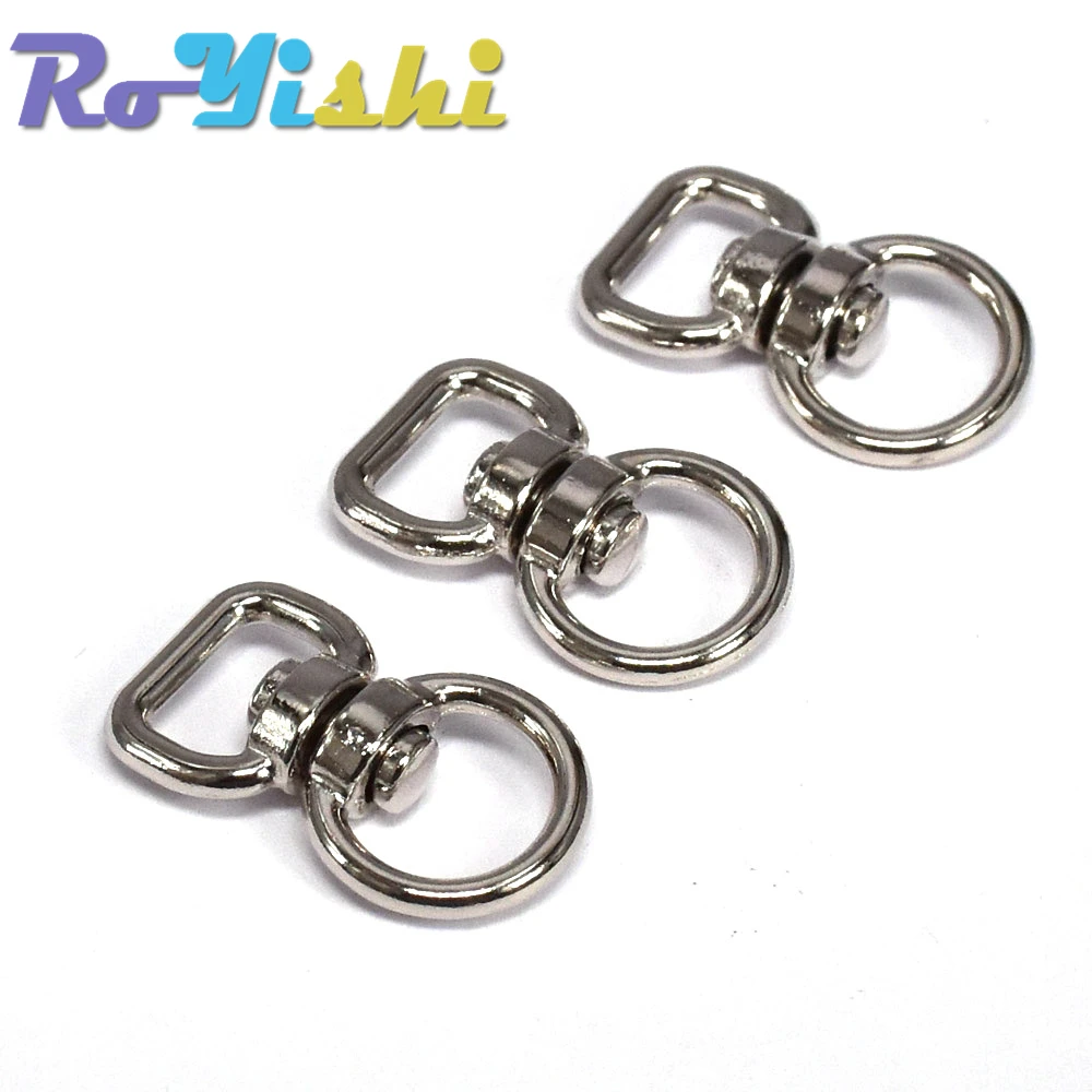 10 Pcs/Pack Silver Metal Swivel Hook Clasp Key Chains Keyrings Connectors For Lanyards Paracord Handbag Bag Parts