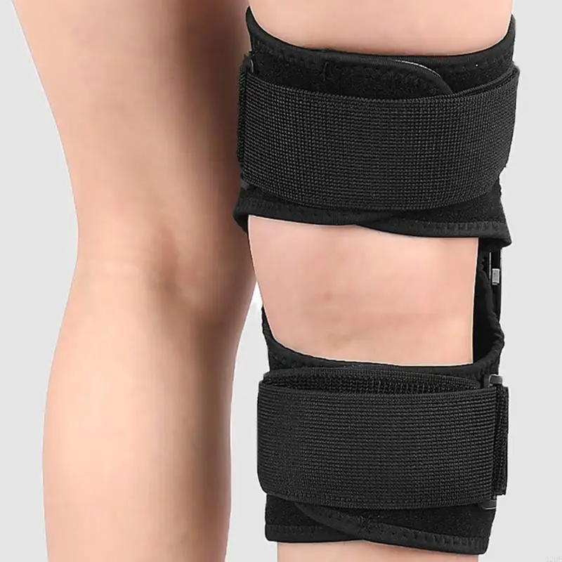  Shock Absorption Knee Brace with Hinged Steel Support Side Stabilizers for Running Weightlifting Injury Recovery