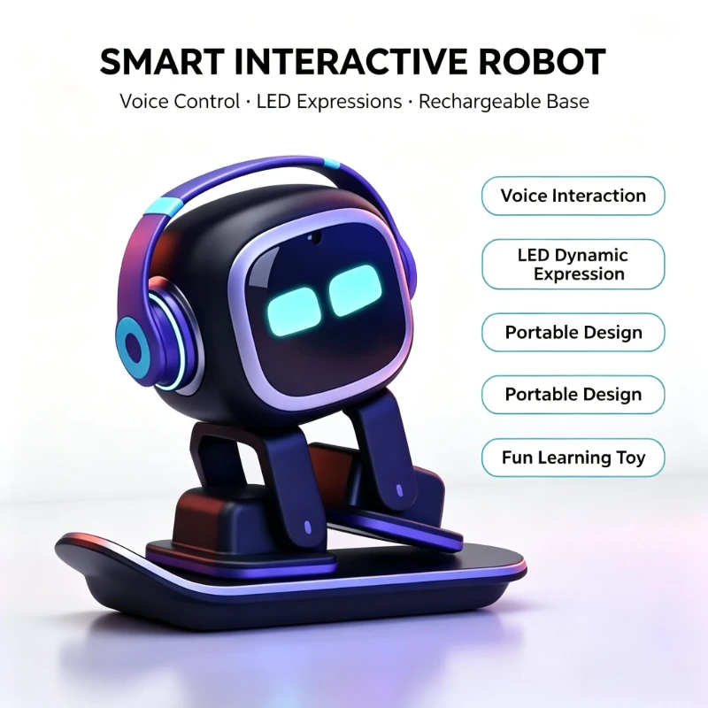EMO Robot Voice Recognition Pet Robot AI Communication Intelligent Robot Electronic Toys Desktop Companion Robot For Kids Gift