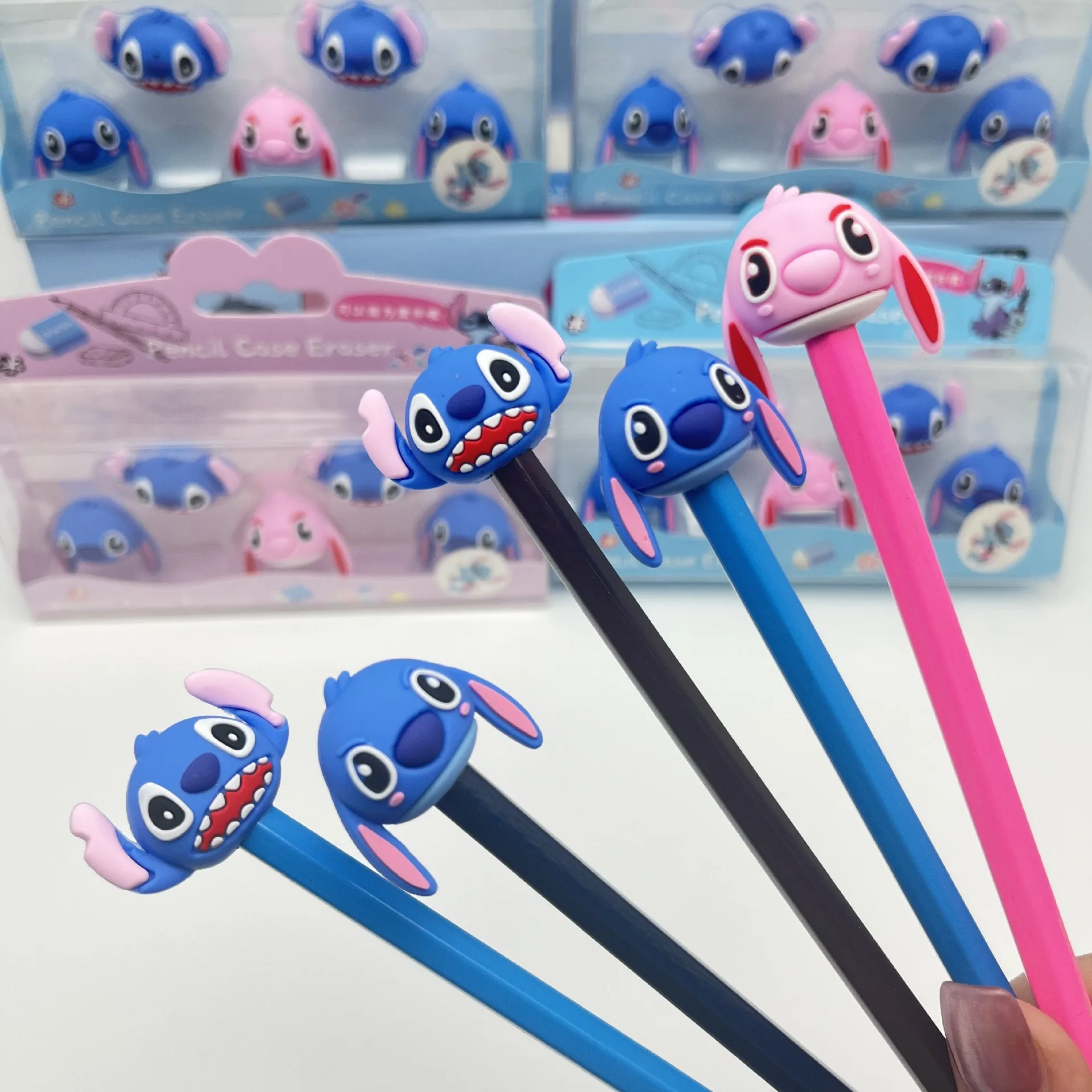 Gomme Disney CAN o & Stitch, accessoires d'anime mignons, casquette de stylo, fournitures scolaires Kawaii, articles cadeaux pour Chirden