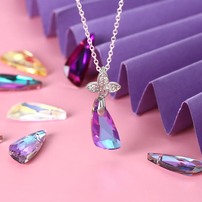 12PCS 10x23mm Crystal Pendant Beads Wings Shaped Multicolor Glass Beads for Jewelry Making Necklace Earrings Bracelet DIY Beads