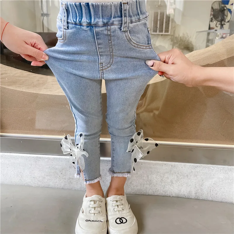 IENENS Kids Baby Girls Casual Clothes Jeans Trousers Toddler Infant Denim Clothing Pants Children Bottoms 1 2 3 4 5 6 7 Years