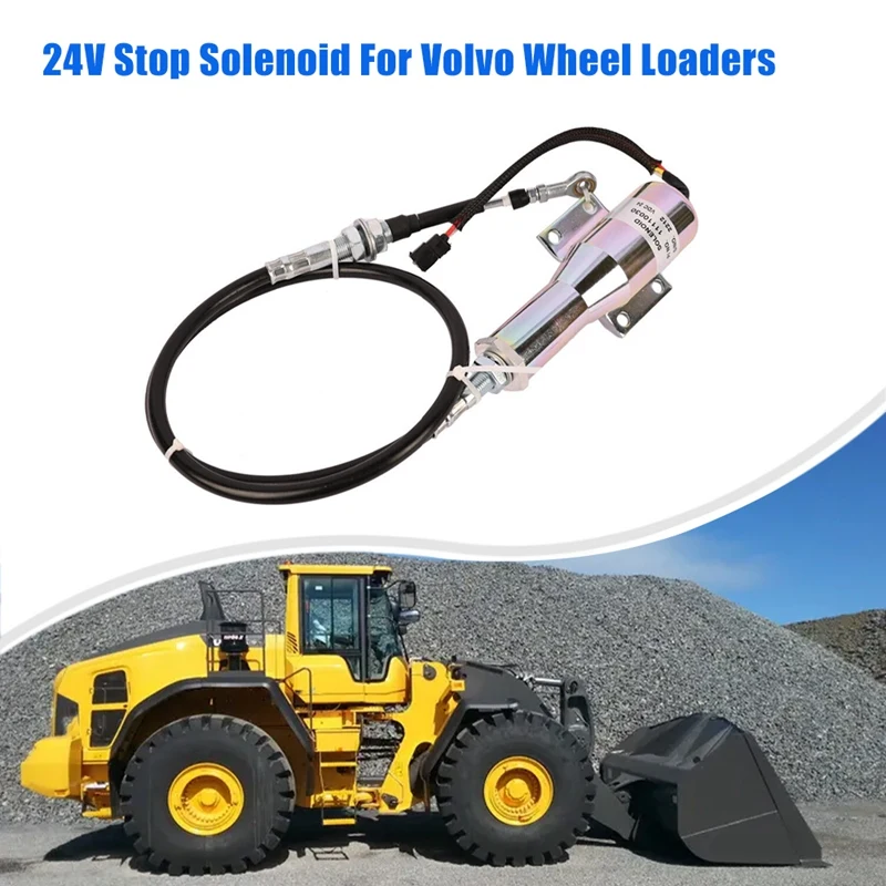 

24V Stop Solenoid For Volvo Wheel Loaders Parts Accessories L70C L120C L90C L220D L70D VOE 11110030 SA-4744-24 SA-4646