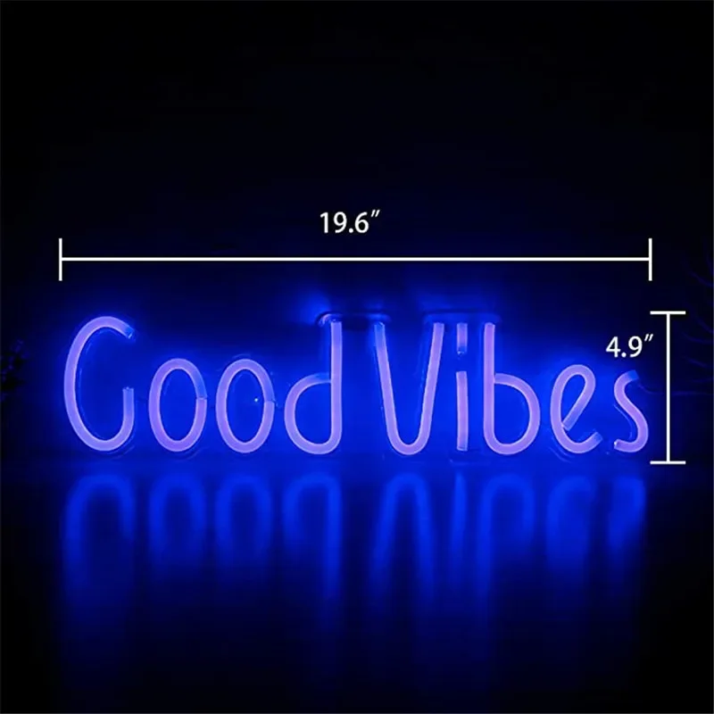 Good Vibes Neon Signs Neon Lights for Decor Light Lamp Bedroom Beer Bar Pub Hotel Party Game Room Wall Art Christmas Decoration