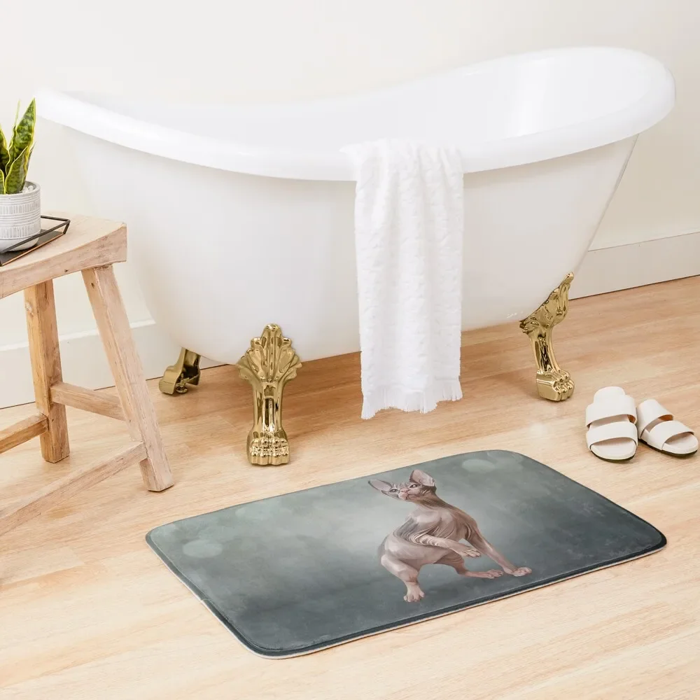 

Drawing Sphynx kitten Bath Mat Water Absorbent Bathroom Accessories Quick-Drying Bathroom Mat