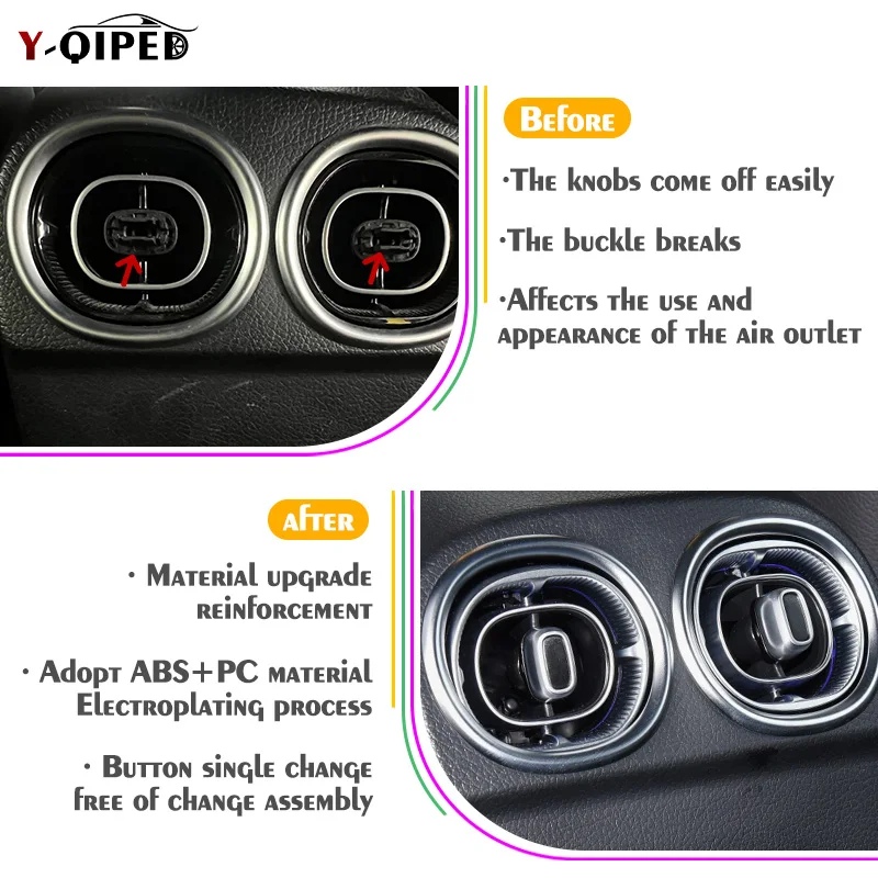 Front Air Vent Outlet Knob Tab Clip Repair Kit Car for Mercedes Benz New W206 W254 C GLC Class C200 GLC260 GLC300