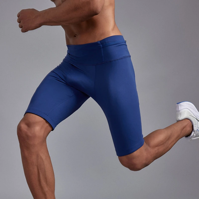 Men's Quick Dry Running Shorts with Waist Belt Bag Marathon Training Compression Sportswear
