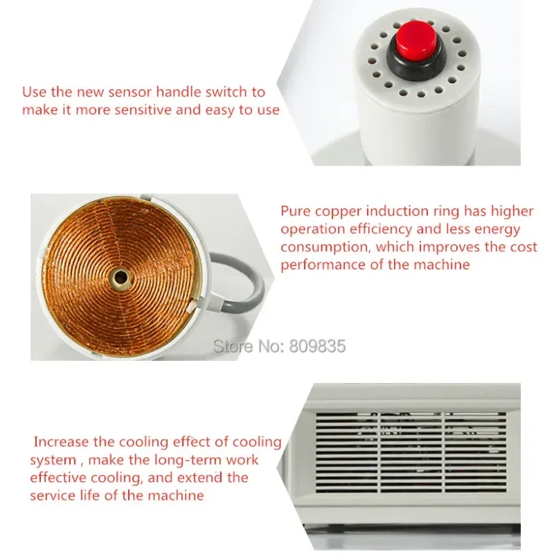 La más nueva selladora de calor por inducción portátil DGYF-500C, máquina de sellado de tarros 60-130MM