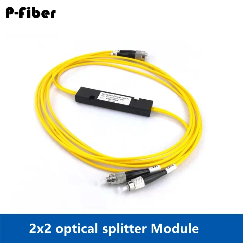 

2x2 optical fiber PLC splitter Module 5pcs 2*2 box type SC FC ST LC pigtails type Cassette FTTH coupler yellow 2:2