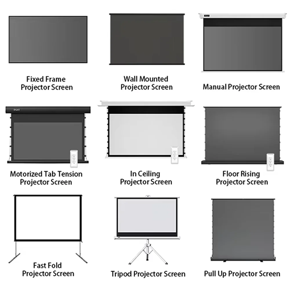 

60''~150'' Ultra Short Throw Screen Projection Portable Floor Standing Tripod Projector Screen 4:3 16:9 HD ALR Projection Screen