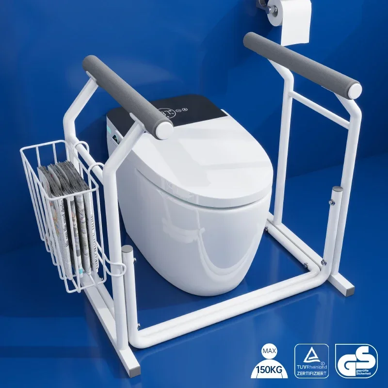 

Solid Portable Toilet Safety Rails Bar Bathroom Toilet Accessibility Assist Frame Safety Aid Hand Rail for Elderly Disability