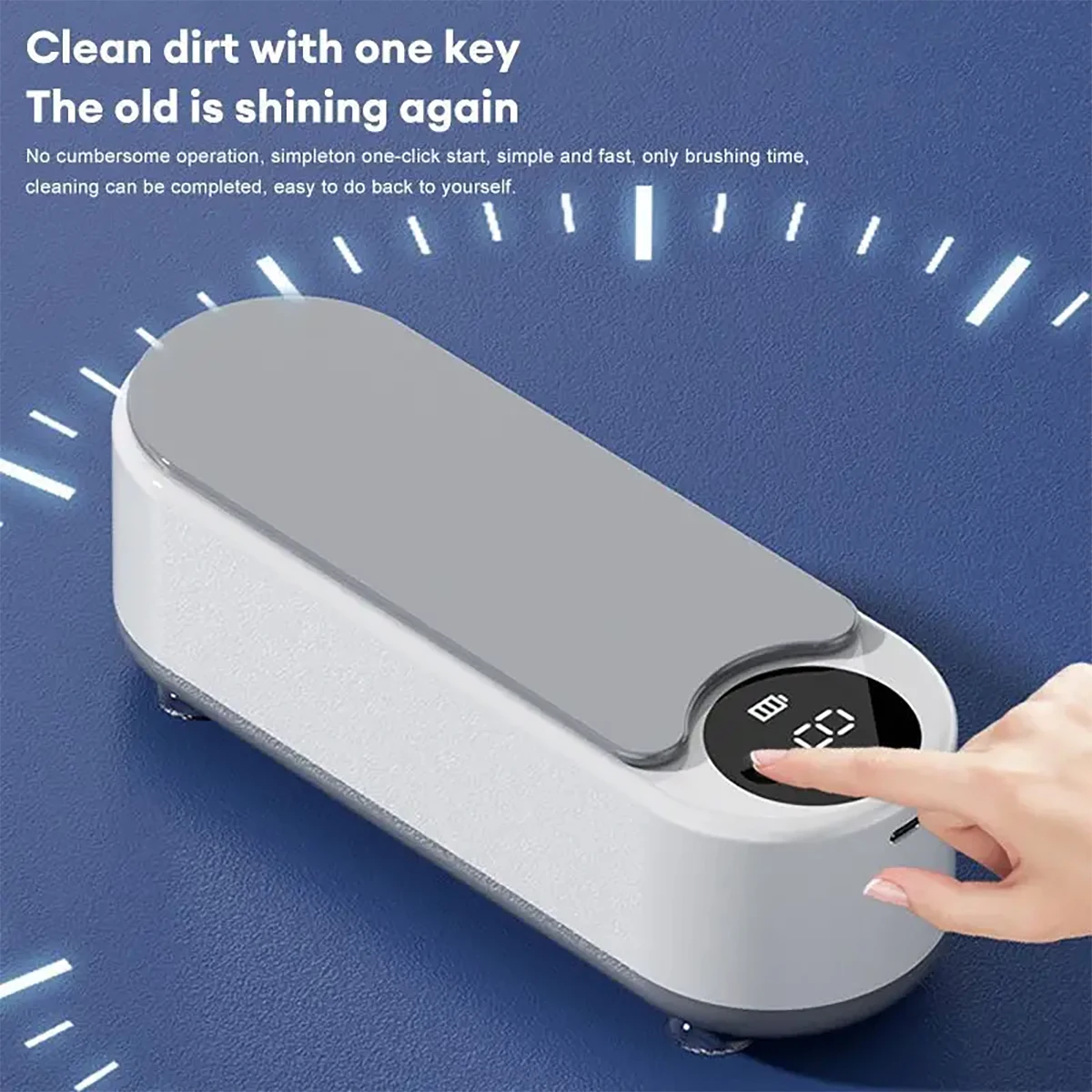 1PC USB charging blue light high-frequency vibration cleaning machine, glasses, jewelry, makeup tools, glasses case