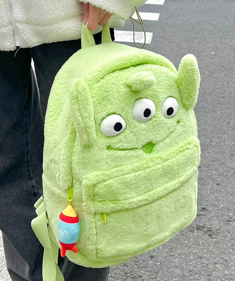 2024 New Cute Cartoon Three Eyed Monster 3d Funny Backpack With Large Capacity Campus Student Plush Backpack