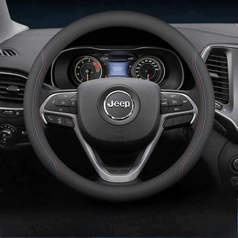 NEW Car Steering Wheel Cover 15 Inch For JEEP Wrangler Grand Cherokee Compass Renegade Patriot Gladiator Commander Car Styling