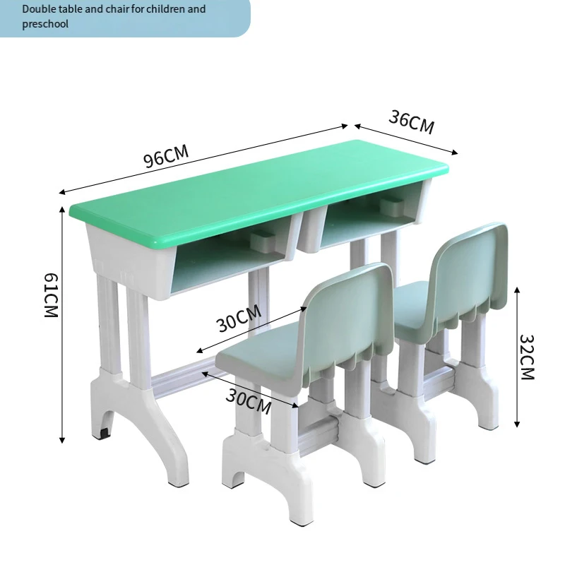 Double single children's tables and chairs Lifting plastic steel school preschool training make-up tables and chairs