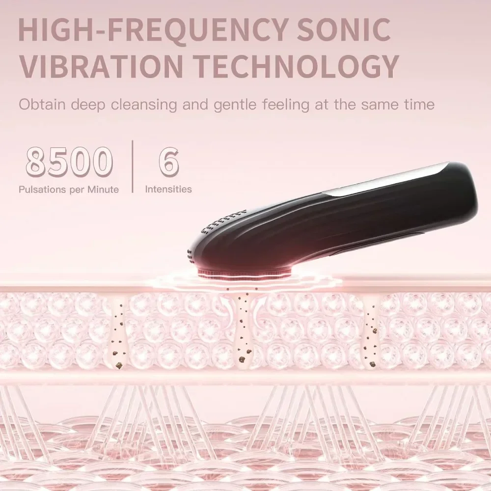 แปรงทําความสะอาดผิวหน้าไฟฟ้าขับเคลื่อน IPX7 กันน้ําซิลิโคนอ่อน Face Scrubber Exfoliator Vibrating Sonic Face Massager