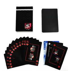 Frosted Waterproof PVC Poker Playing Cards Black Durable Magic Poker Collection Game Cards Paper