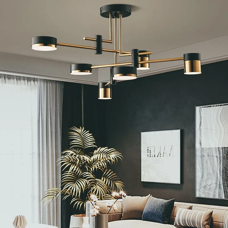 Lampade a sospensione a soffitto per soggiorno a LED nordiche Lampadari moderni creativi in oro nero per decorazioni per la camera Lampadari per isole da cucina