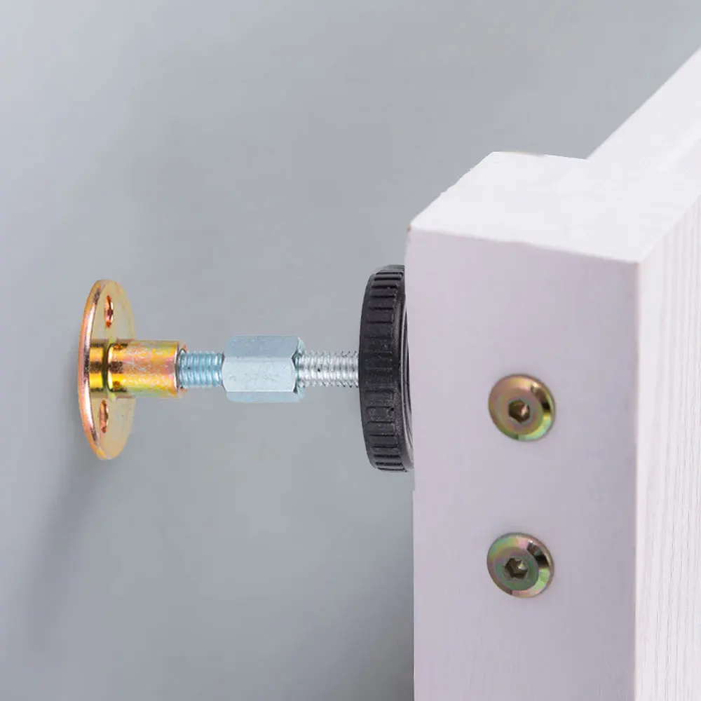 โครงเตียงแบบเกลียวปรับได้2ชิ้นตัวยึดหัวเตียงข้างเตียงป้องกันการคลายอุปกรณ์ป้องกันการสั่นสะเทือนสำหรับตู้โซฟา